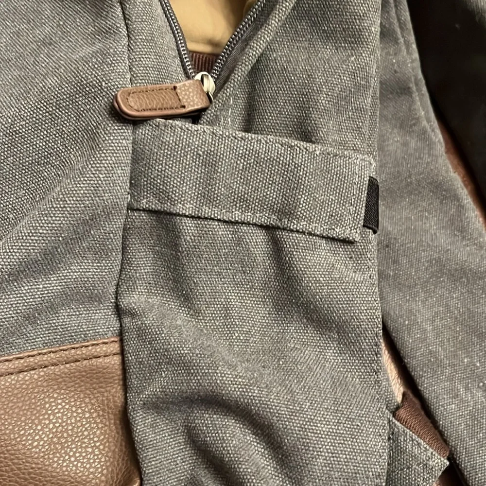 Port Authority branded backpack knapsack blue brown NWOT